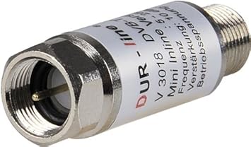 DUR-line V3018 Mini Inline Verstärker 18dB für Satellit und DVB-T2 Triple Tuner 5-2500MHz – 10710