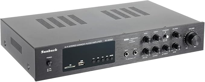 Wanwanper 5.1-Kanal Audio-Verstärker Surround Sound 600W max für Heimkino Karaoke mit USB AUX Mikrofoneingang LED Display Schwarz – 4663