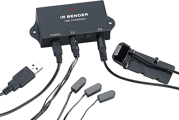 Nein Auslaufartikel (Produktion durch auvisio IRV-200 Infrarot-Verlängerung für bis zu 3 HiFi-/Heimkino-Geräte, IR Repeater mit USB-Kabel und Befestigungsmaterial