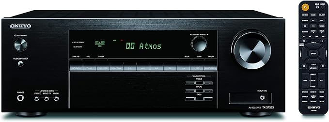Onkyo TX-SR393 5.2-Kanal AV-Receiver mit 4K UHD, Dolby Atmos, DTS:X, Bluetooth, 155 W/Kanal
