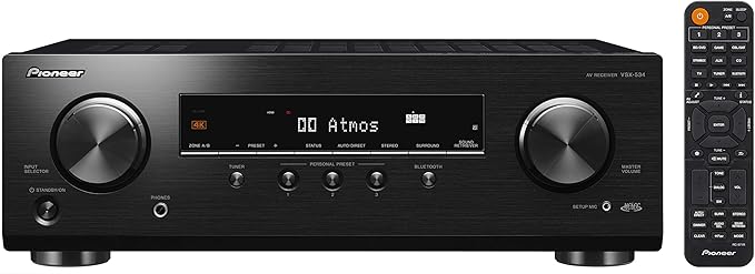 Pioneer VSX-534D-B 5.1 AV-Receiver mit 5x150W, Dolby Atmos, DTS:X, Bluetooth, 4K UHD, DAB+
