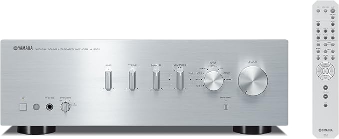 Yamaha A-S301 Stereo Vollverstärker mit D/A-Wandler, Pure Direct & Bluetooth Option silber