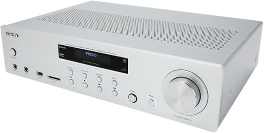Nein Auslaufartikel (Produktion durch Aiwa AMU-120BT/SL AV-Receiver Verstärker mit Bluetooth 5.0, 120 W, USB, SD-Kartenleser, silber