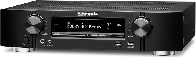Marantz NR1510 5.2-Kanal AV-Receiver mit 4K UHD, Dolby Audio, HEOS, Bluetooth, WLAN, 6 HDMI Eingängen und 50W Leistung in Schwarz – 90766127