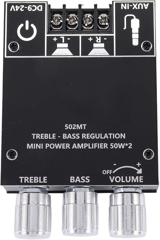 Jrifedptry -502MT Bluetooth 5.0 Subwoofer Verstärkerplatine 2.0 Kanal 2x50W Hochleistungs-Audio Stereo AMP mit AUX – 500021711