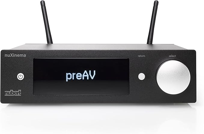 Nubert nuXinema preAV CR2032 schwarzer AV-Vorverstärker mit Dolby Atmos, DTS:X, HDMI eARC und Bluetooth aptX