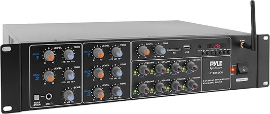 SoundAround Inc. PT8050CHEU 8-Kanal Verstärker 4000W Bluetooth mit USB AUX RCA für PA Heimkino Studio