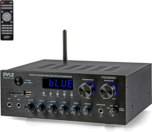 Sound Around Inc. Pyle Stereo Amplifier Audio Receiver mit Bluetooth, MP3/USB/SD/AUX/FM Radio, Modell PDA69BU